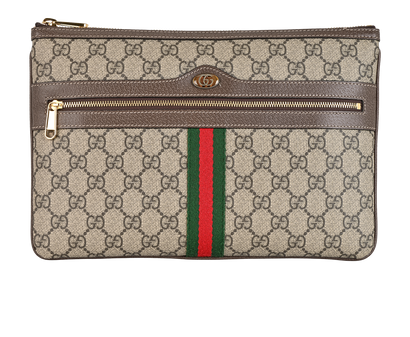 Ophidia Clutch, &pound;450, Handbags, Brown, Canvas, Front view